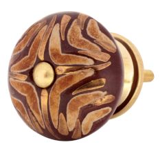 Cherry Wave Etched Ceramic Cabinet Knobs